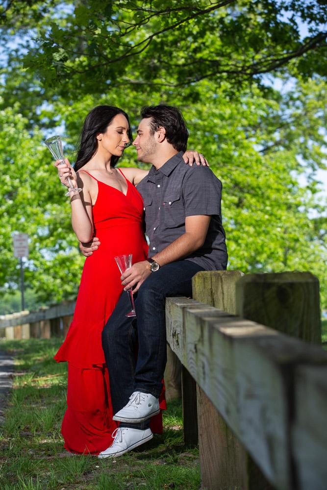 Glen Island Harbor Club Engagement Session in New Rochelle, NY - Tracy & Artie